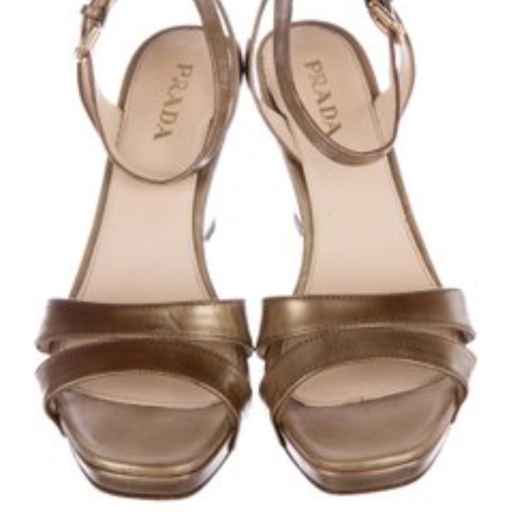 Metallic Leather Wedges